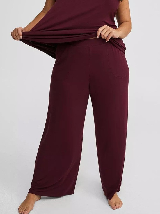 torrid Other - Torrid Women Plus 3X Wine Stretch Elastic Waist Super Soft Wide Leg Sleep Pant